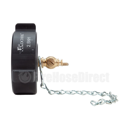 Aluminum 2 1/2" NH Test Cap with Petcock