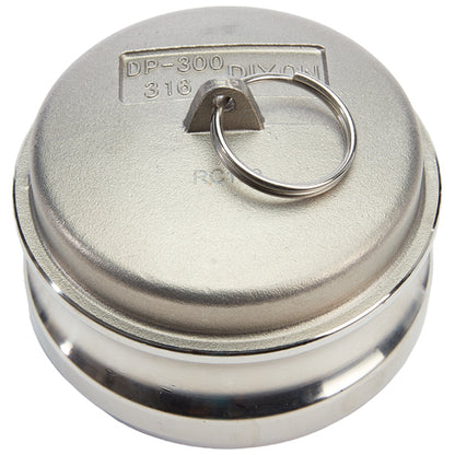 Stainless Steel 3" Camlock Male Dust Plug