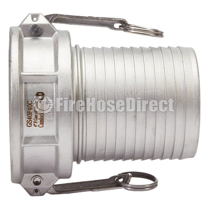 Stainless Steel 4" Female Camlock to Hose Shank