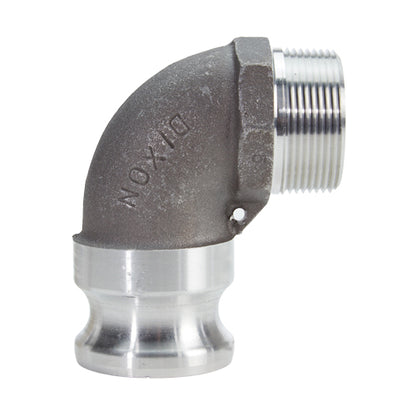 Aluminum 1 1/2" Male Camlock x 1 1/2" Male NPT 90 Degree Elbow (USA)