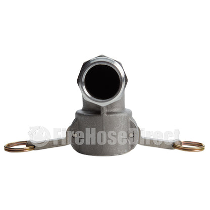 Aluminum 1 1/2" Female Camlock x 1 1/2" Male NPT 90 Degree Elbow (USA)