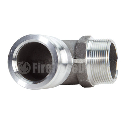 Aluminum 1 1/2" Male Camlock x 1 1/2" Male NPT 90 Degree Elbow (USA)