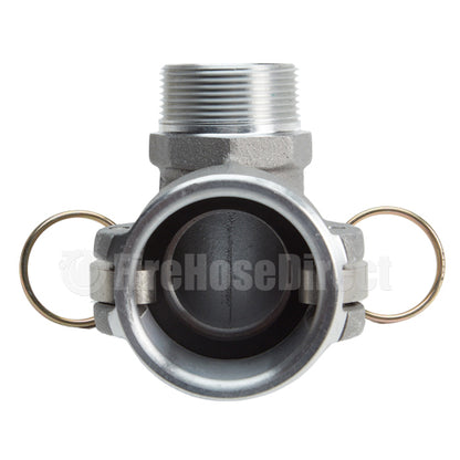 Aluminum 1 1/2" Female Camlock x 1 1/2" Male NPT 90 Degree Elbow (USA)