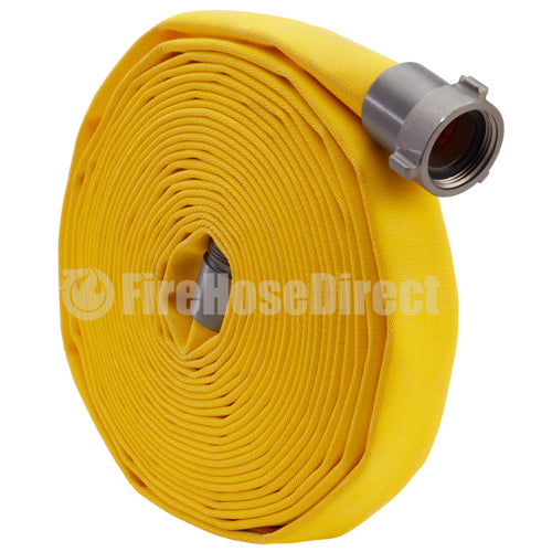 Yellow 1 1/2" x 50' Forestry Hose (Alum NH Couplings - 10 Pack)
