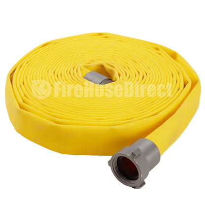 Yellow 1 1/2" x 100' Forestry Hose (Alum NH Couplings - 10 Pack)