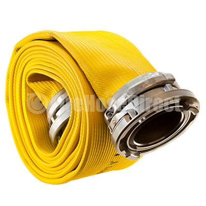 Yellow 4" x 100' Pro-Flow Rubber Hose Storz Couplings (10 - Pack)