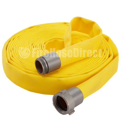 Yellow 1 1/2" x 100' Forestry Hose (Alum NH Couplings - 10 Pack)