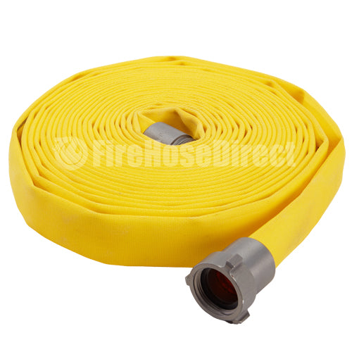 Yellow 1 1/2" x 50' Forestry Hose (Alum NH Couplings - 10 Pack)