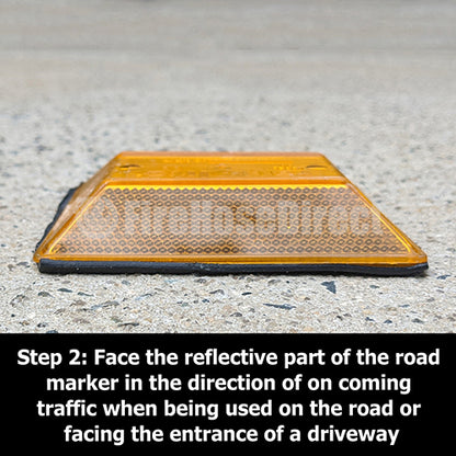 Peel-N-Stick Yellow Reflective Road Marker (10 Pack)