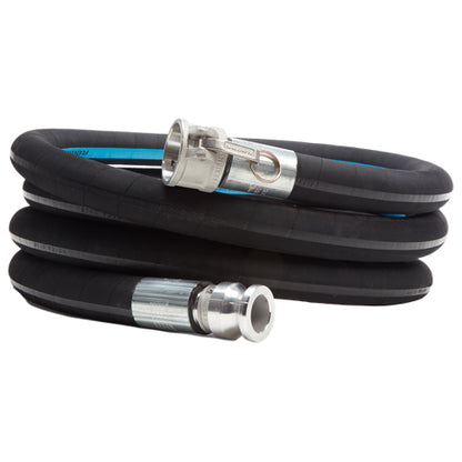 Black 1 1/2" x 20' Heavy-Duty Camlock Suction Hose