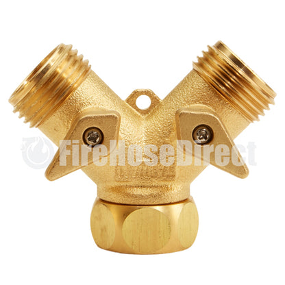 Brass GHT Inlet x (2) GHT Outlet (100-Pack)