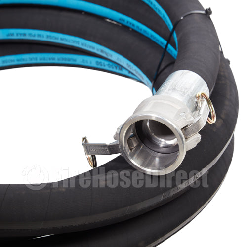 Black 1 1/2" x 20' Heavy-Duty Camlock Suction Hose