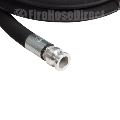 Black 1 1/2" x 20' Heavy-Duty Camlock Suction Hose