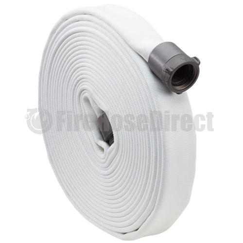 White 2 1/2" x 50' Single Jacket Hose (Alum NH Couplings - 10 Pack)