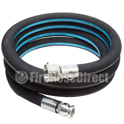 Black 1 1/2" x 20' Heavy-Duty Camlock Suction Hose