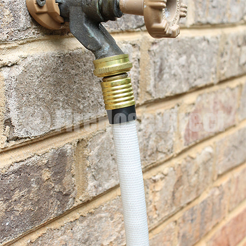 White 3/4" x 50' Forestry Hose (Brass Garden Hose Couplings) - USA