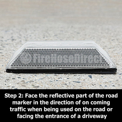 Peel-N-Stick White Reflective Road Marker (10 Pack)