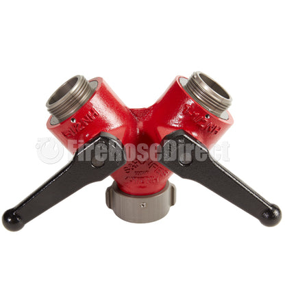 Forestry Aluminum 1 1/2" NH Inlet X (2) 1 1/2" NH Outlet Wye Valve (10-Pack)