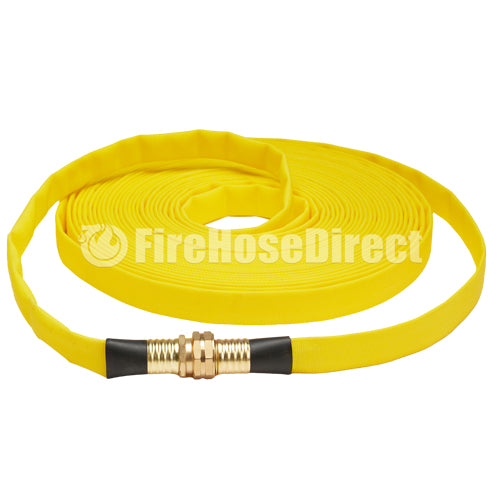 Yellow 5/8" x 50' Forestry Hose (Brass Garden Hose Couplings) - Import