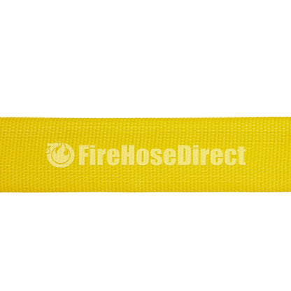 Yellow 5/8" x 50' Forestry Hose (Brass Garden Hose Couplings) - Import with Band