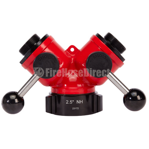 Aluminum 2 1/2" NH Inlet X (2) 1 1/2" NPSH Outlet