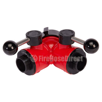 Aluminum 2 1/2" NH Inlet X (2) 1 1/2" NPSH Outlet