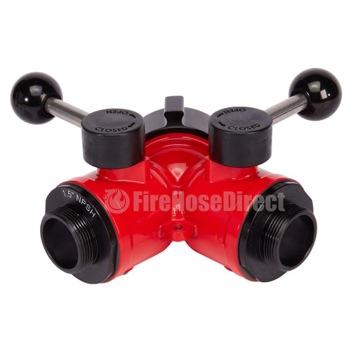 Aluminum 2 1/2" NH Inlet X (2) 1 1/2" NPSH Outlet