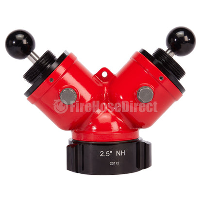 Aluminum 2 1/2" NH Inlet X (2) 1 1/2" NPSH Outlet