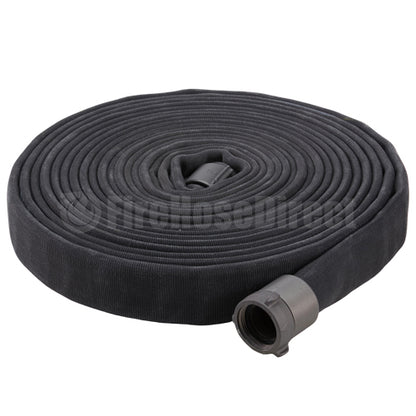 Black 1 1/2" x 50' Double Jacket Fire Hose (Alum NH Couplings)