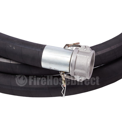 Black 6" x 20' Heavy-Duty Camlock Suction Hose