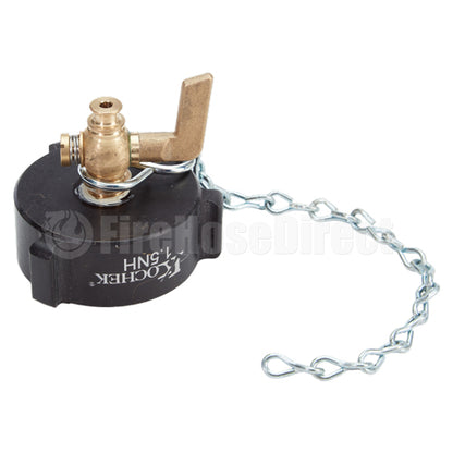 Aluminum 1 1/2" NH Test Cap with Petcock