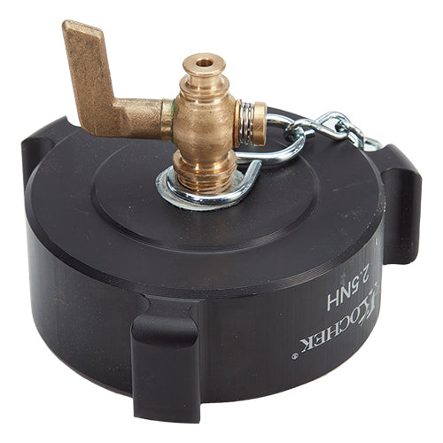 Aluminum 2 1/2" NH Test Cap With Petcock