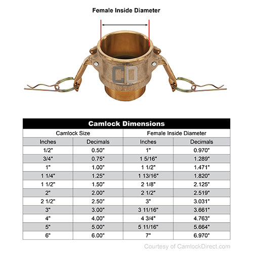 Brass 2" Female Camlock x 2" Male NPT