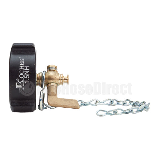 Aluminum 1 1/2" NH Test Cap with Petcock