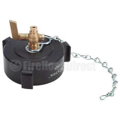 Aluminum 2 1/2" NH Test Cap with Petcock