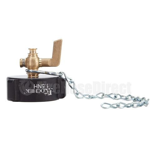 Aluminum 1 1/2" NH Test Cap with Petcock